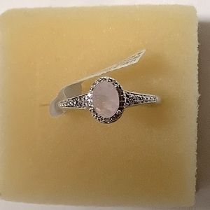 Holsted Jewelers Rose Quartz and Diamond Accent Ring Size 9